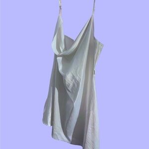 SHEIN Asymmetrical White Draped Dress